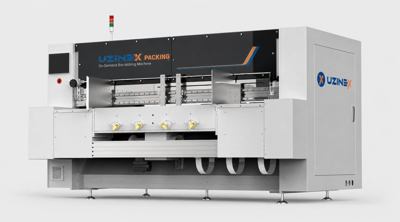 Mașină automată UZX1800PRO pentru producția la cerere a cutiilor din carton ondulat UZINEX