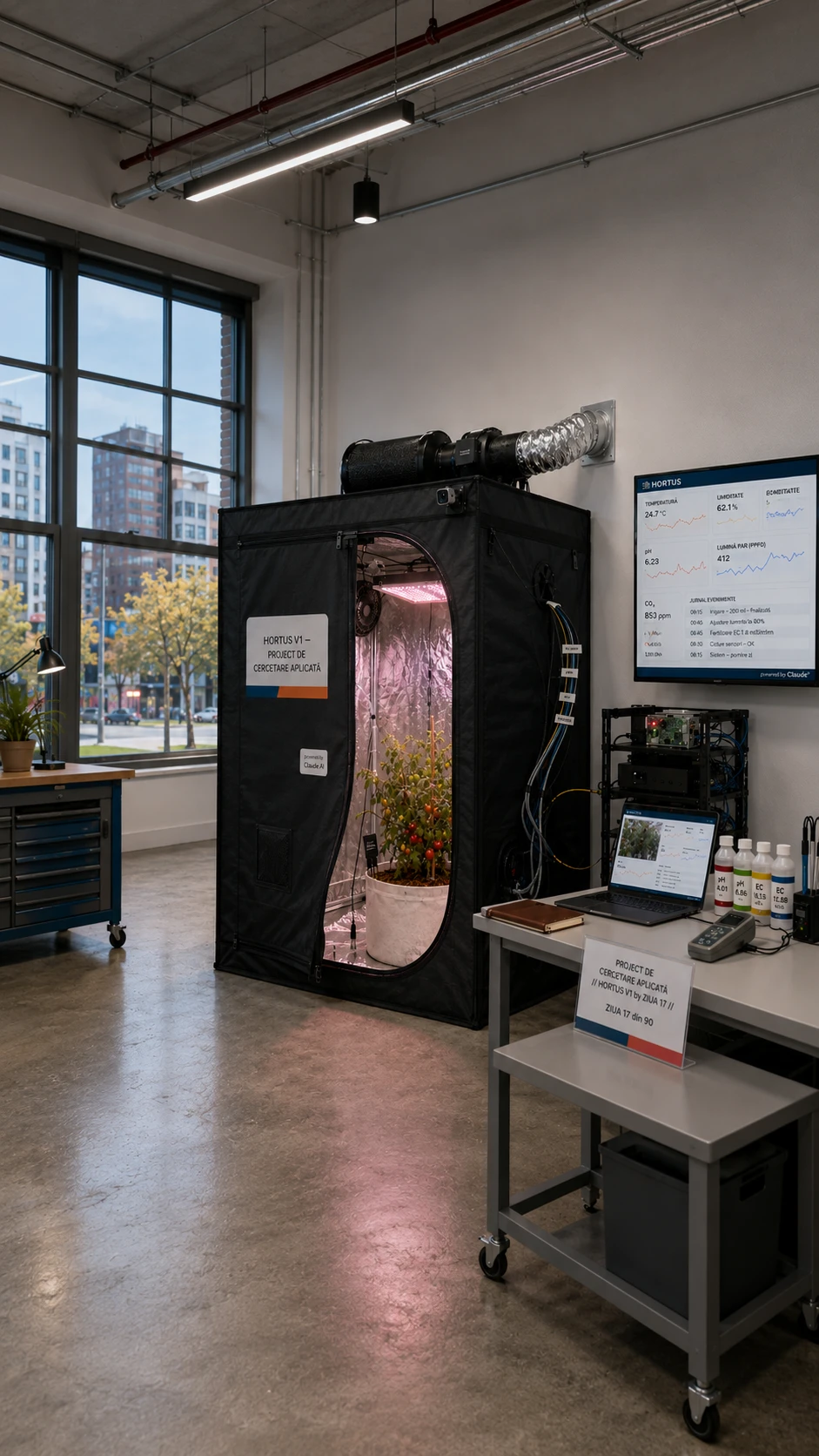 Modul de agricultură de precizie HORTUS, prototip cu senzori IoT și dozare automată de nutrienți