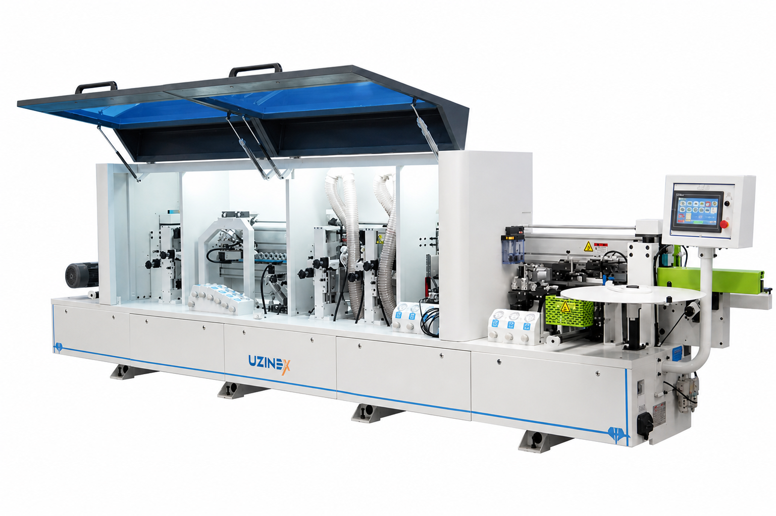 fully auto double trimming edge banding machine with profile tracking cover 1