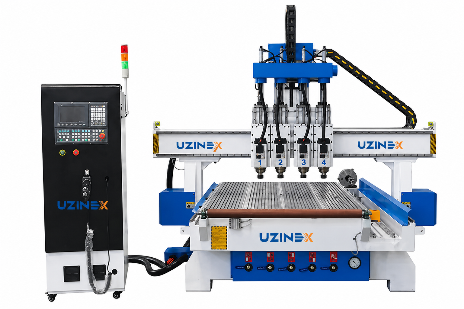 4 spindles cnc router with a rotary device 1