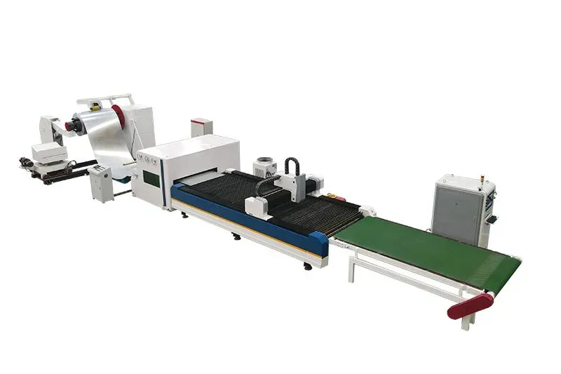 Mașină automată de tăiere Laser cu Bobină de Tablă — detaliu