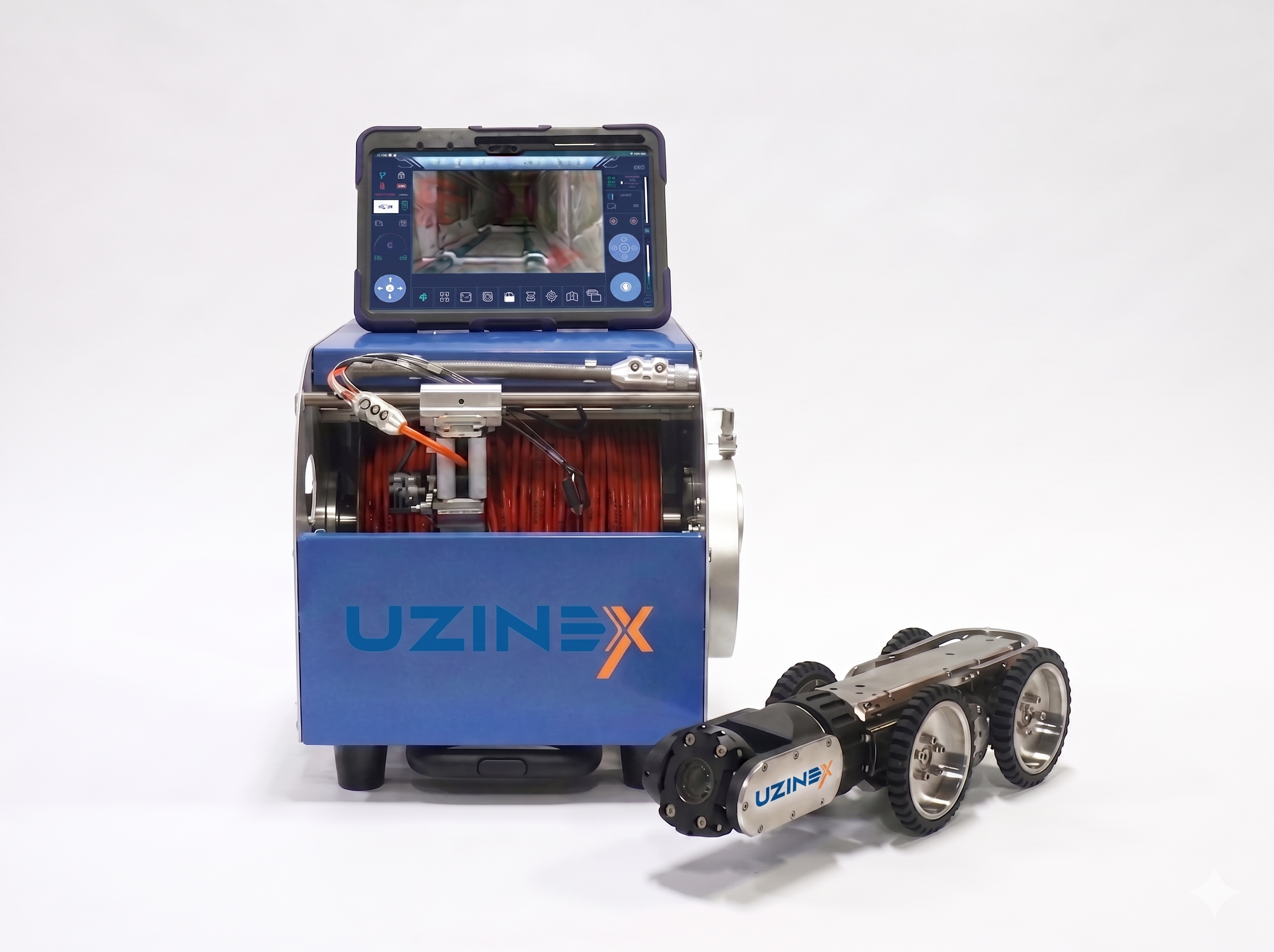Robot Inspecție Conducte Wireless GT102BPro | 4MP | 6 Roți | 200.000 LUX — detaliu