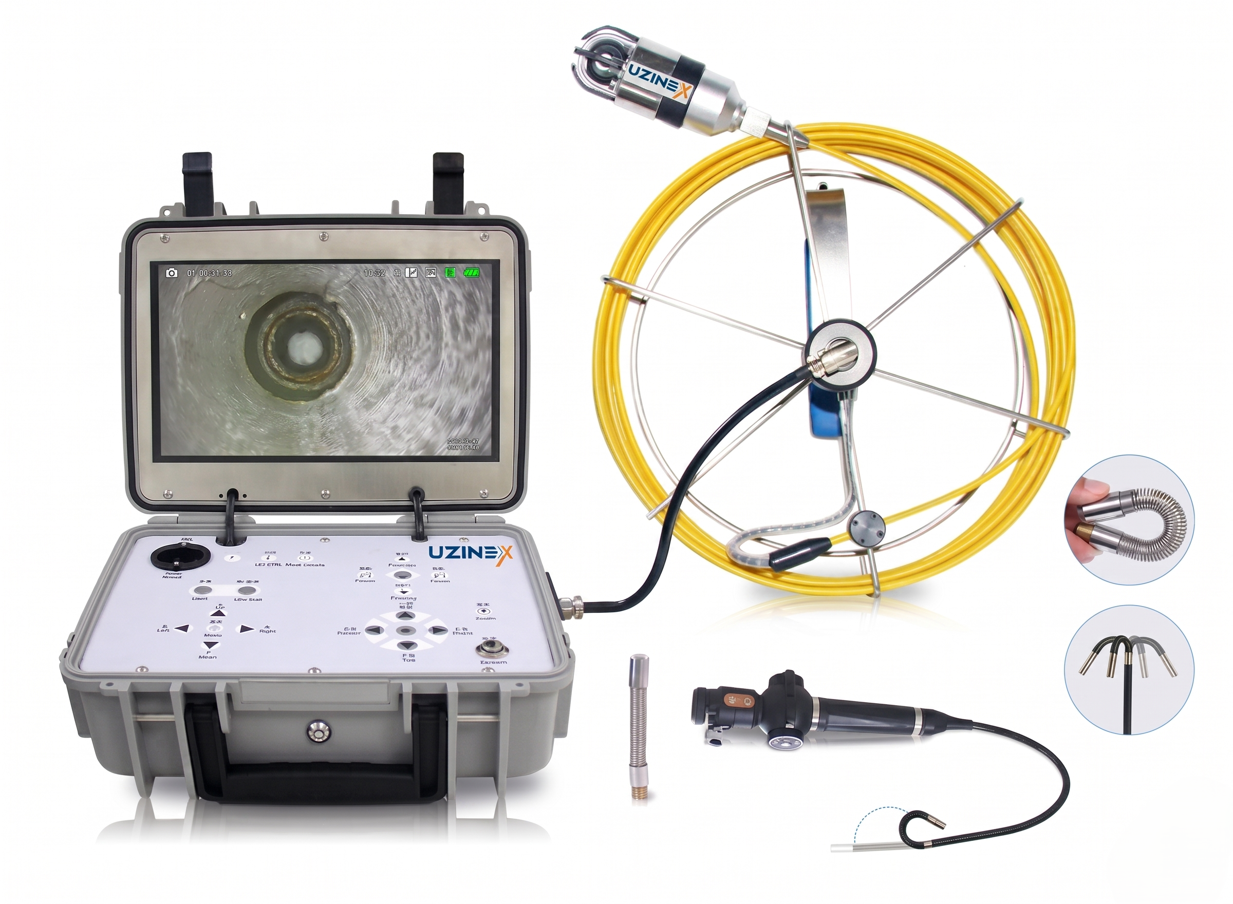 Cameră Video Inspecție Canalizare GT230 | 5 Lentile | 5.5mm | Laser | 9 Niveluri — detaliu