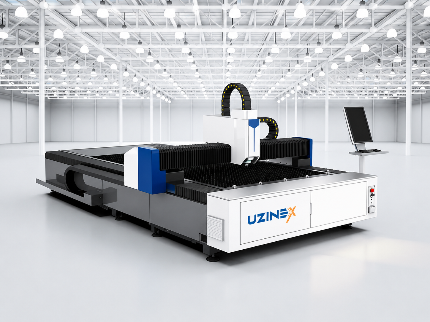 WyCut S Series mașină de tăiere laser cu fibră optică platformă unică deschisă 5 modele 1.5kW-30kW precizie 0.03mm IPG Raycus oțel carbon inox aluminiu
