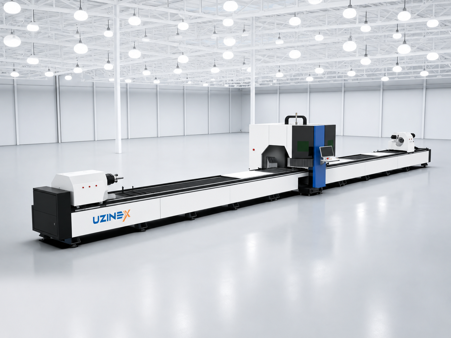 WyTube TC Series mașină laser tăiere țevi triple chuck 3 mandrine sincronizate HRB Harbin lungime 15000 mm diametru 515 mm modul bevel CNC 45° servo Yaskawa alimentare automată 8000 kg
