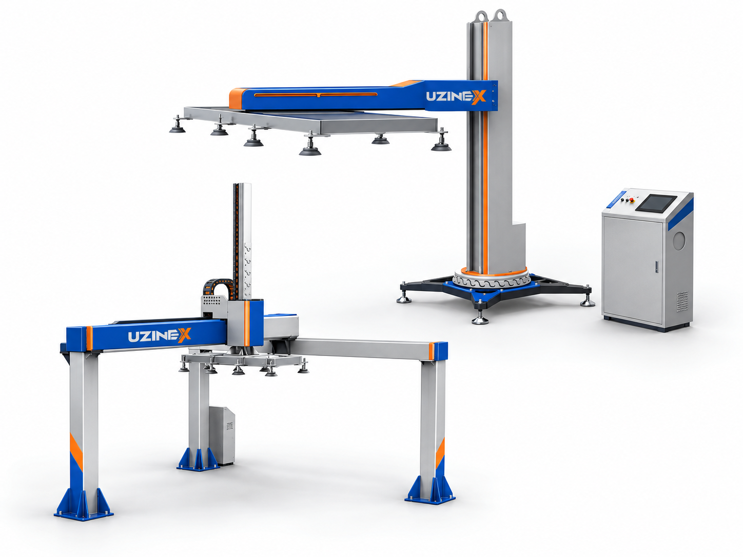 Manipulator industrial portal H3 și coloană S3 cu prindere pe ventuze