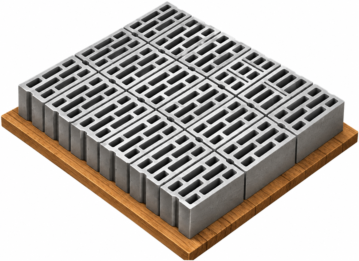 Bolțari 20×40×20 pe paletul de producție, UZX-BT-2036