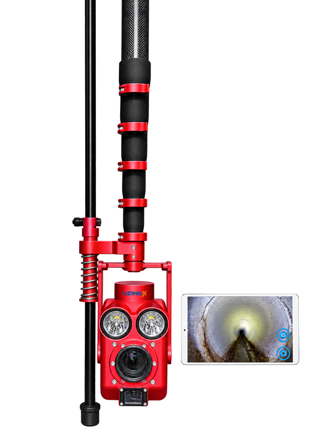 Cameră pe tijă telescopică pentru canalizare, cu zoom 30×, UZX-X1