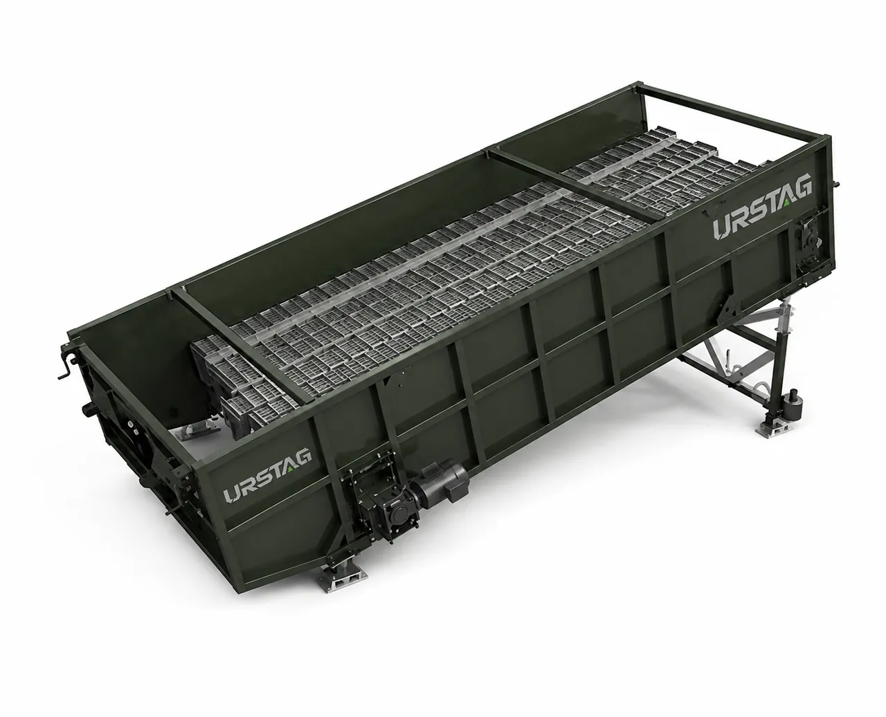 Separator Balistic 2D/3D URSTAG, paletele oscilante împart deșeul în fracția plată, rulantă și fină