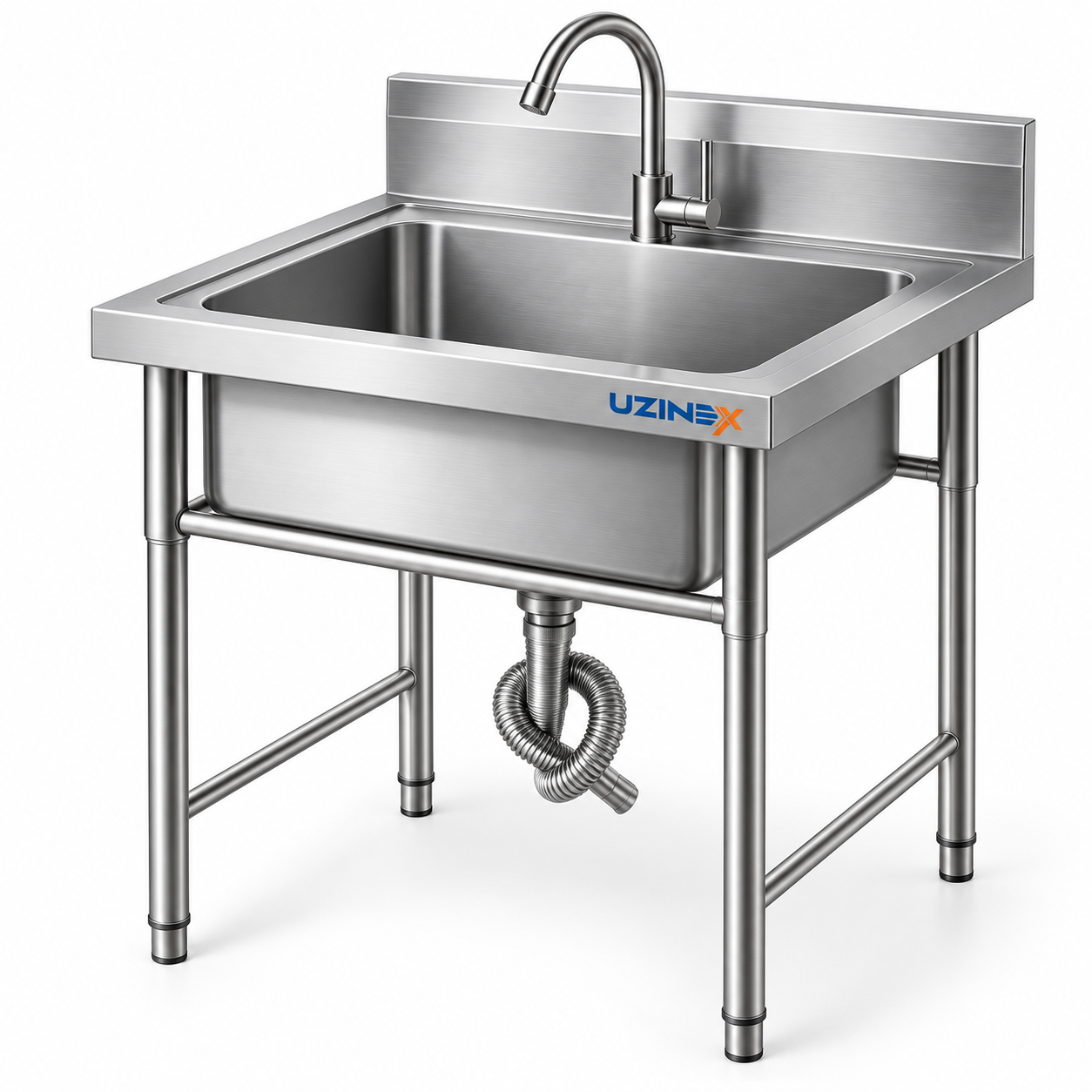 Chiuvetă inox profesională cu o cuvă pe picioare STK060