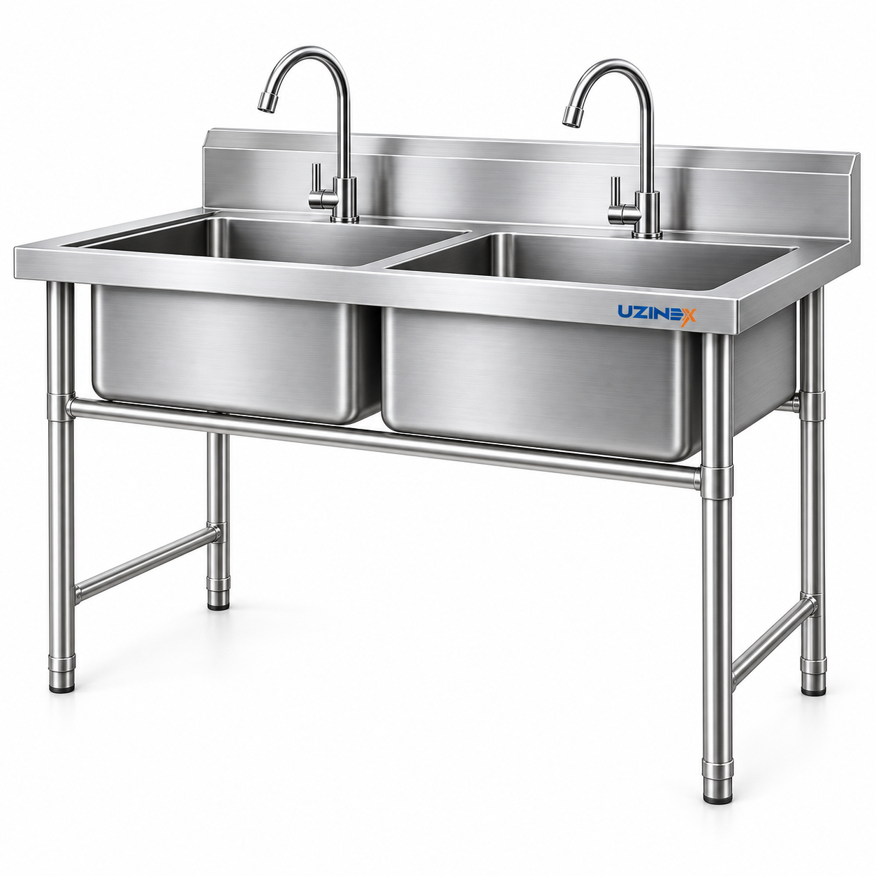 Chiuvetă inox 2 cuve pe picioare STK106-2
