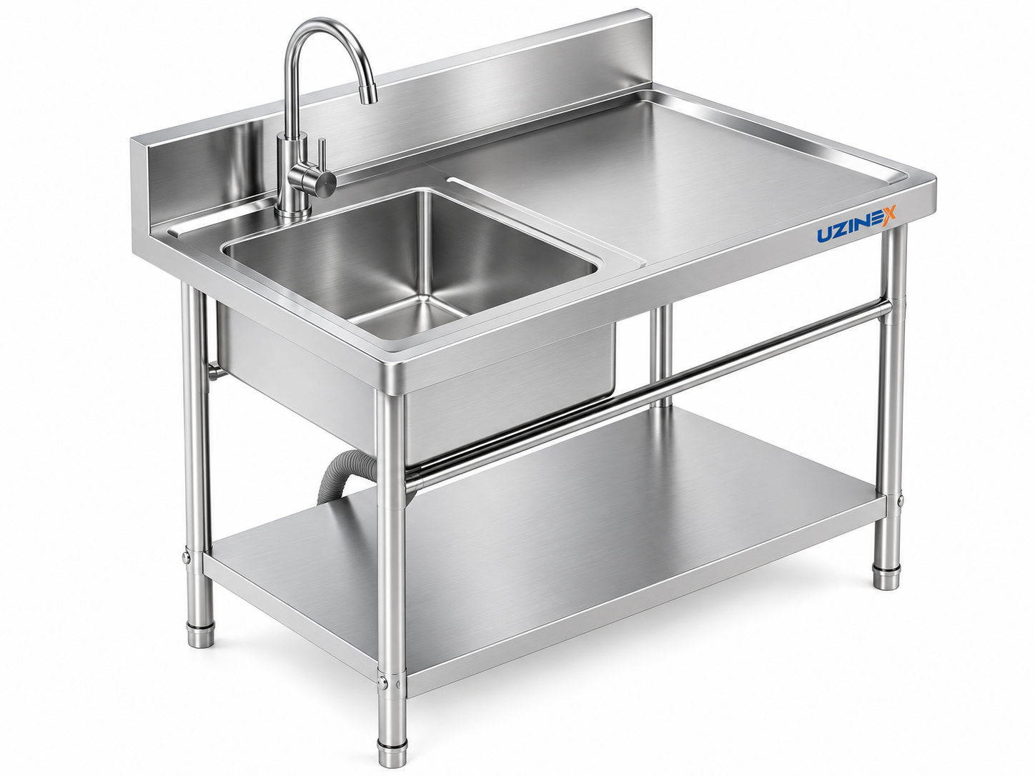 Chiuvetă inox cu suport și poliță STK106SBLT1