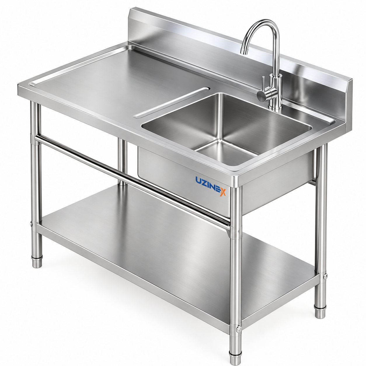 Chiuvetă inox cu picioare și poliță STK106SBRT1