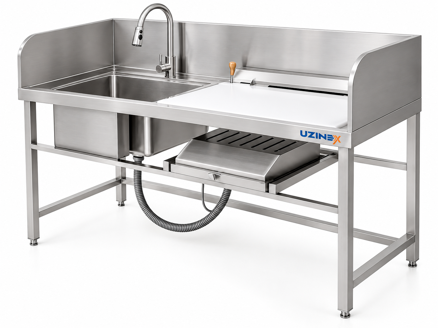 Chiuvetă inox HoReCa pentru curățat pește STKF106