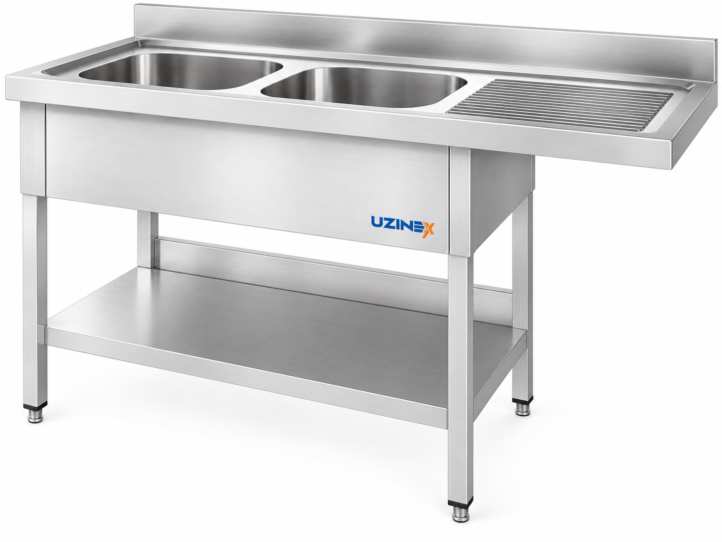 Chiuvetă cu 2 cuve și picurător din inox STK186SBR2