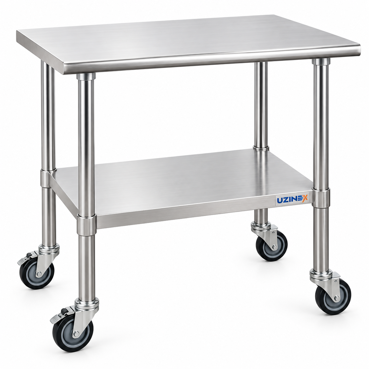 Masă inox cu roți și poliță WTKL127