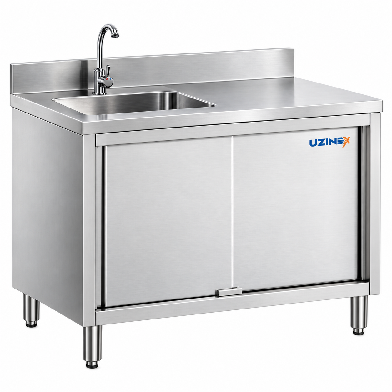 Chiuvetă inox cu dulap și uși glisante HWR106L