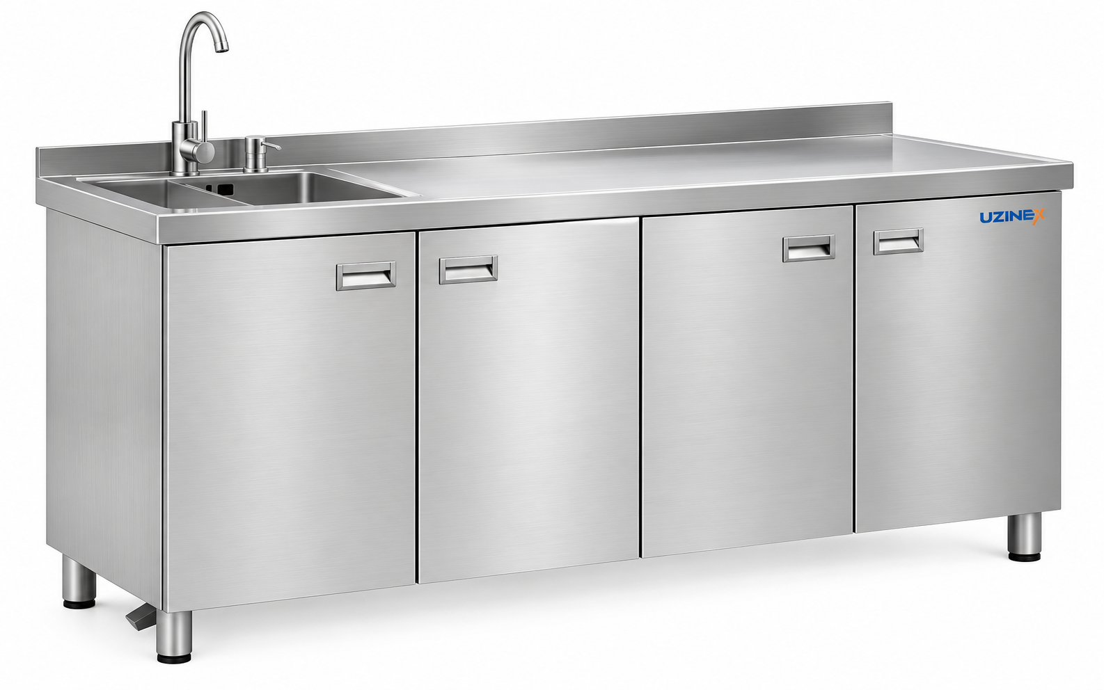 Dulap inox bucătărie cu chiuvetă HWK106L