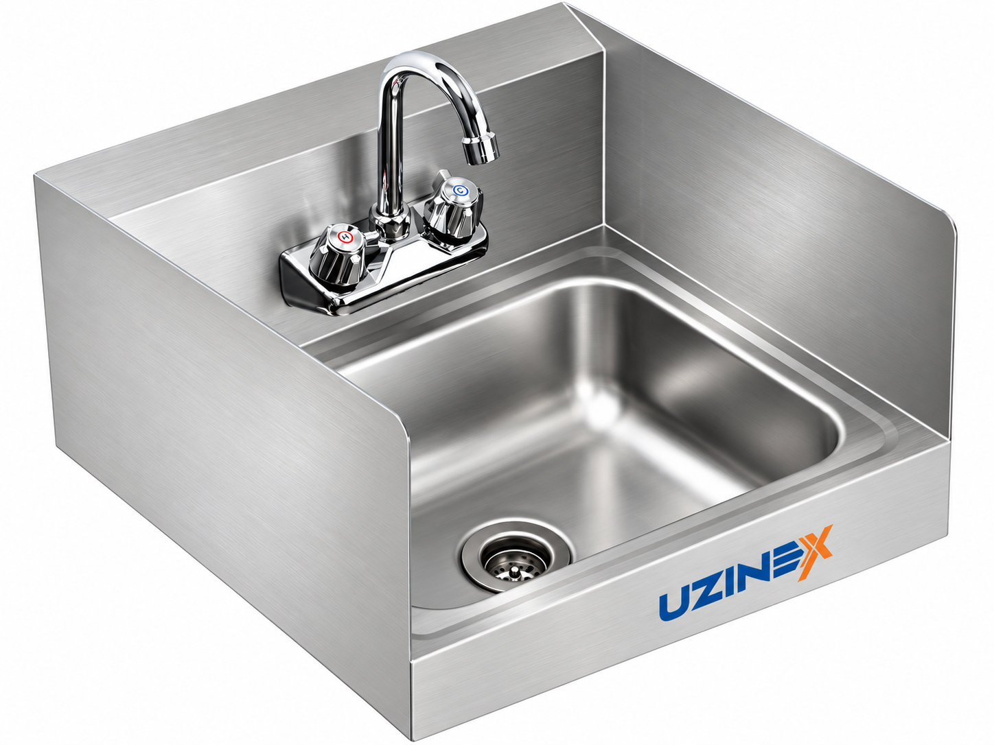 Chiuvetă mică inox de perete cu protecții SKW40