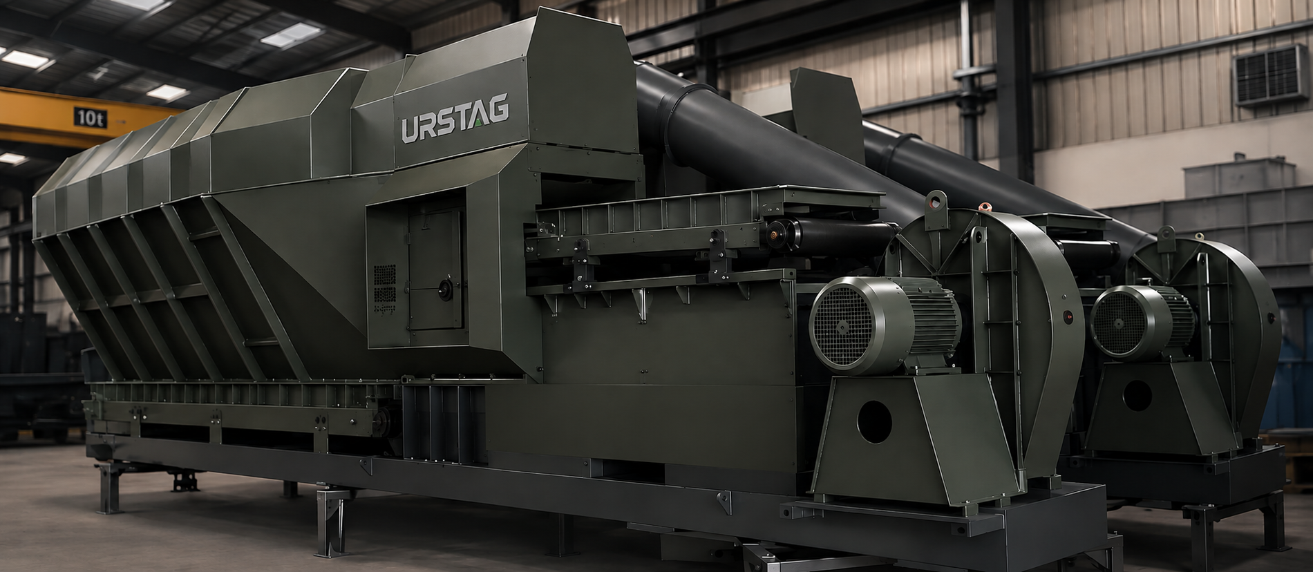 separator pneumatic URSTAG, jetul de aer separă fracția ușoară de cea grea